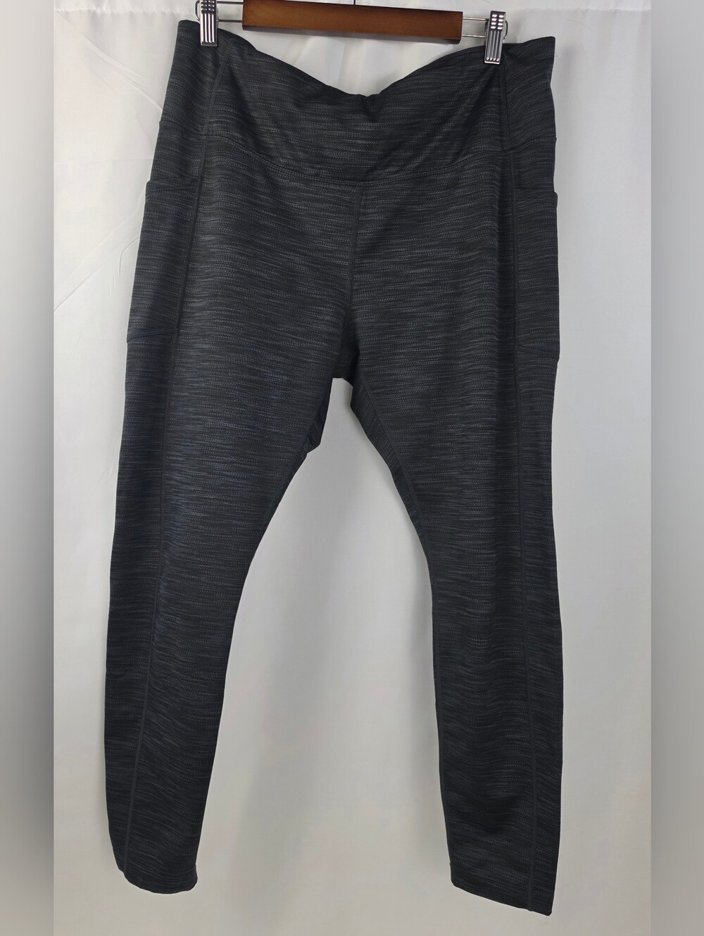 Mondetta Performance Luxury Space Dye Leggings Charcoal Gray Pockets XL